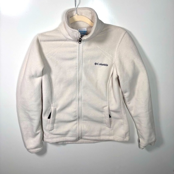 Columbia Cream Interchange Full Zip Fleece Jacket Size Small 263 - Picture 1 of 8